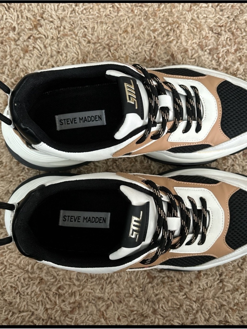 Steve Madden Black, Tan, and Cream Sneaker. - Picture 3 of 7